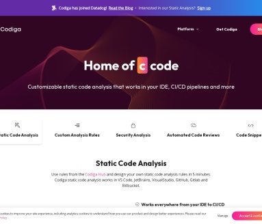 Codiga 实时代码静态分析平台
