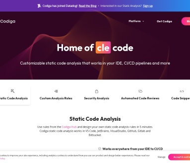 Codiga 实时代码静态分析平台