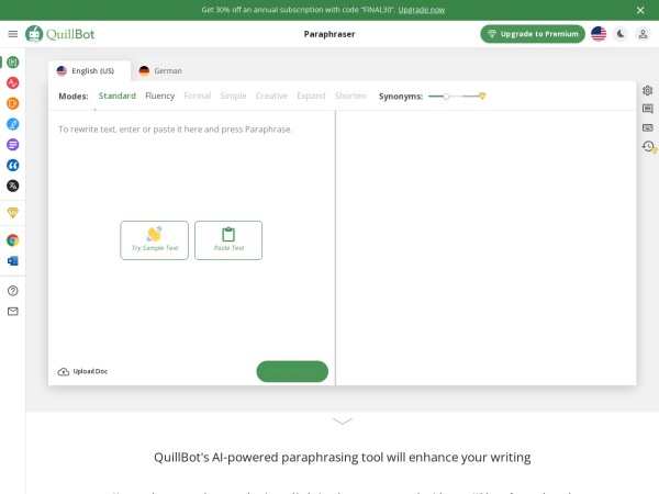 QuillBot 智能写作与改写助手