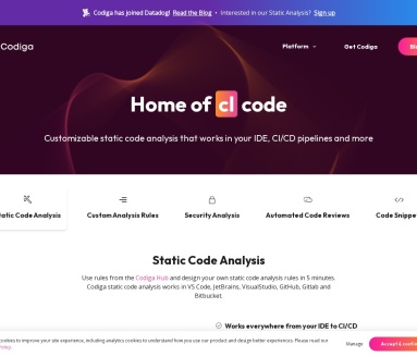 Codiga 实时代码静态分析平台
