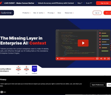 Tabnine AI 代码助手：企业级智能编码与上下文引擎