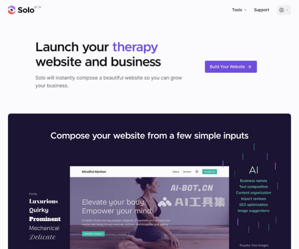 Solo：免费AI网站创建工具