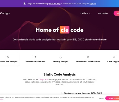 Codiga 实时代码静态分析平台