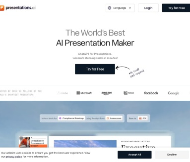 Presentations.AI：智能AI演示文稿与PPT生成工具
