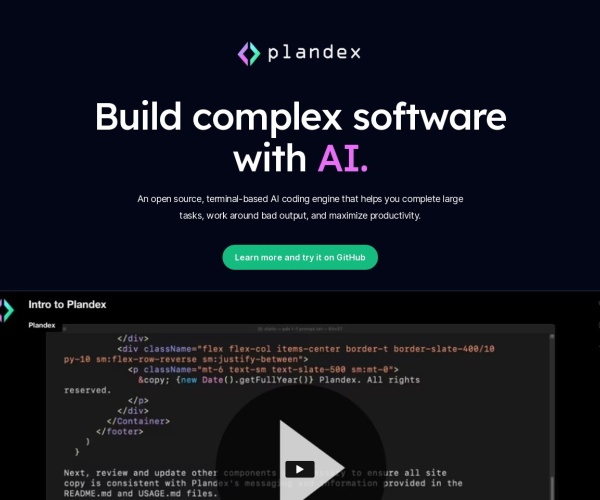 Plandex:开源终端式 AI 编码代理,专为大型项目与复杂任务打造