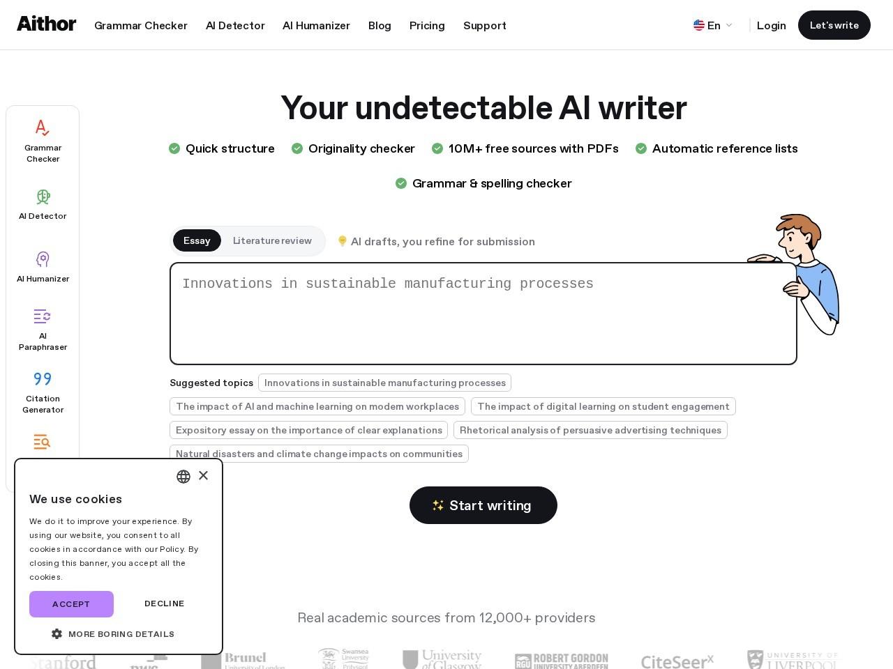 Aithor：AI论文写作与研究助手（含引用与结构生成）
