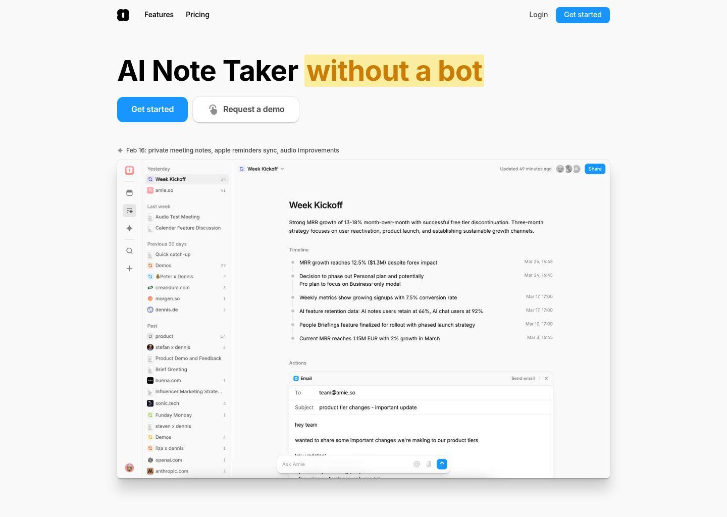 Amie - AI 智能会议记录与自动化助手