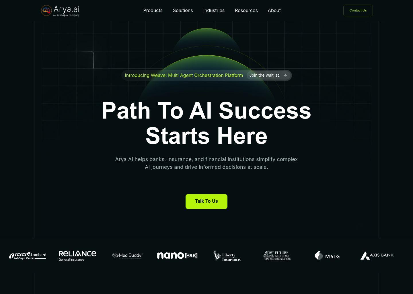 Arya.ai 企业级 AI 解决方案