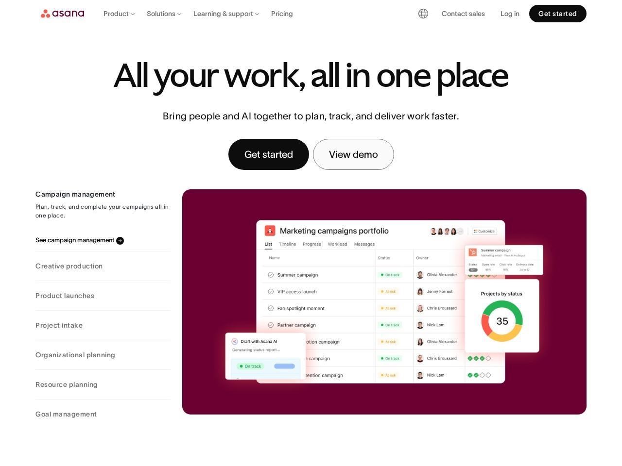 Asana AI 智能工作与项目管理解决方案