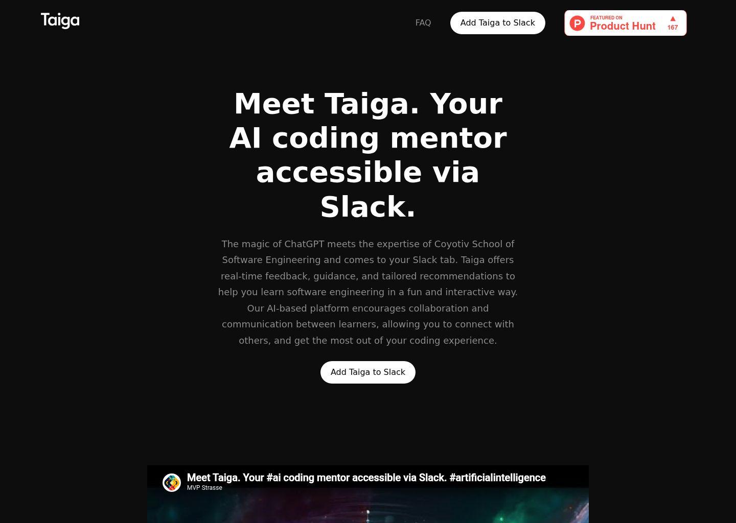 Taiga——集成 Slack 的 AI 编程学习助手