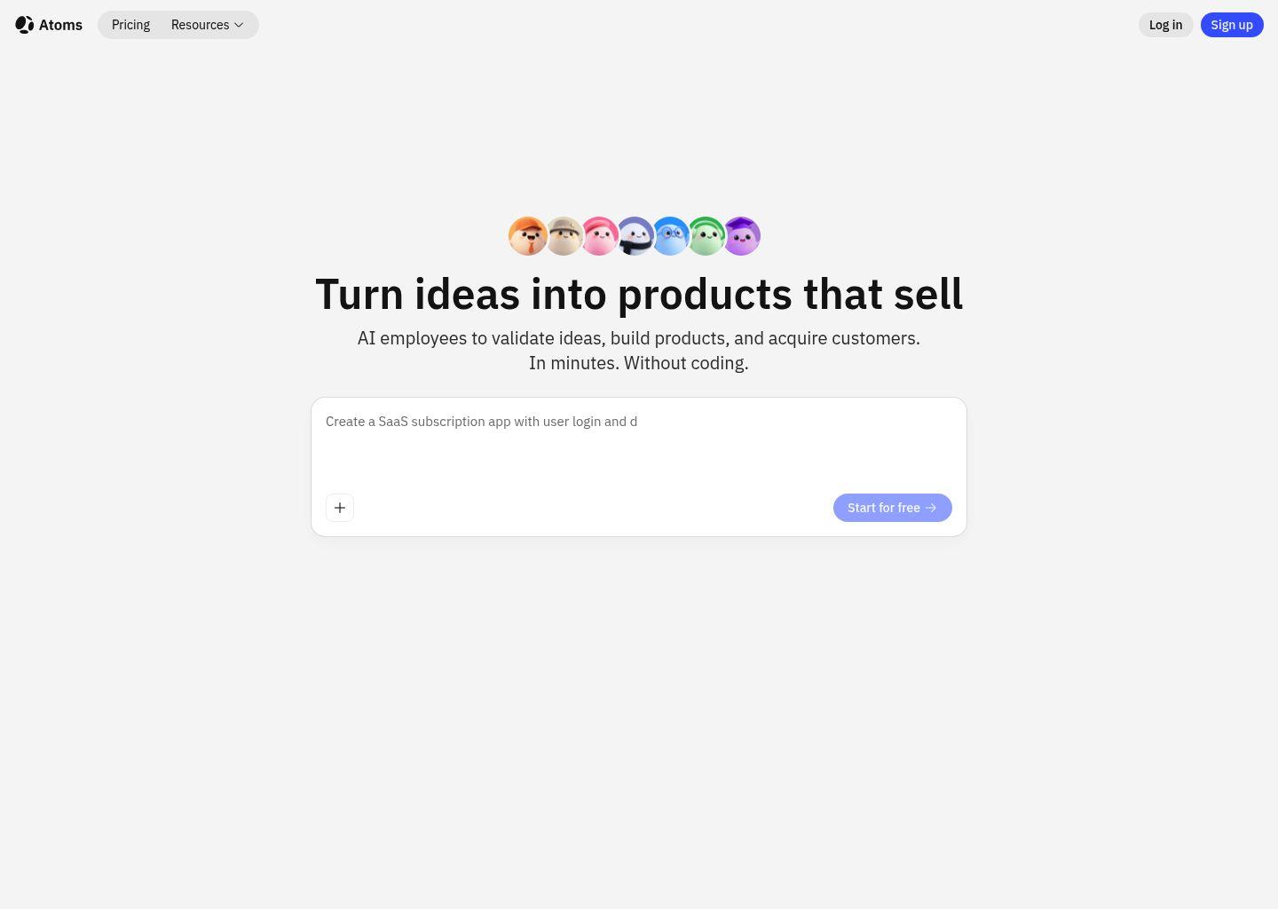 Atoms：用AI零代码快速构建网站与应用