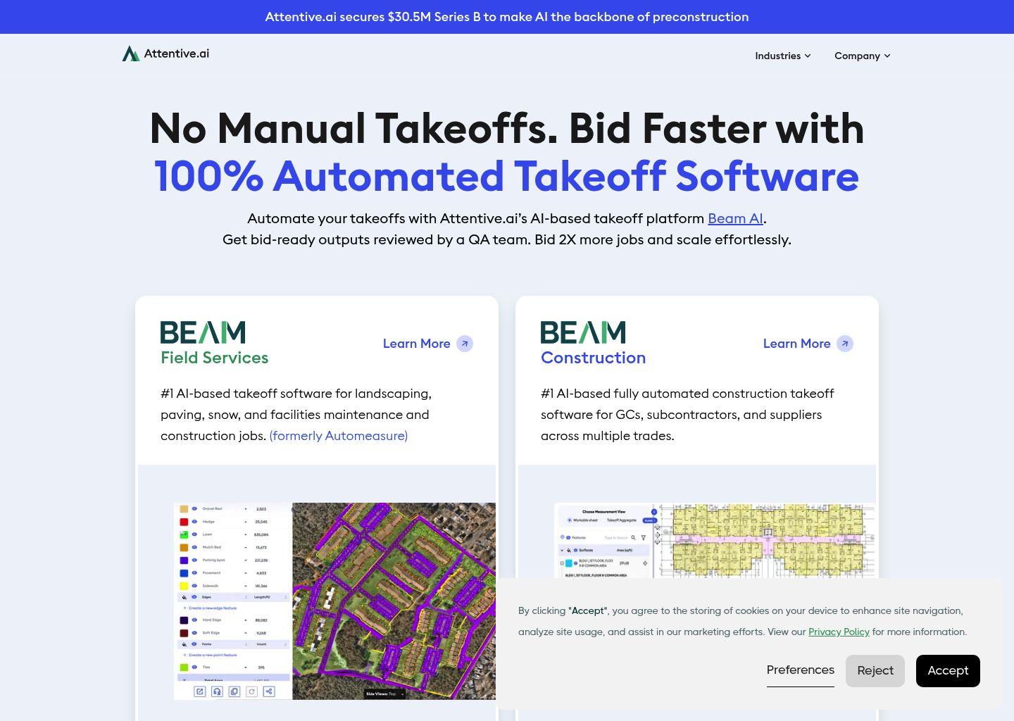 Attentive.ai Beam AI 智能工程算量与现场服务平台