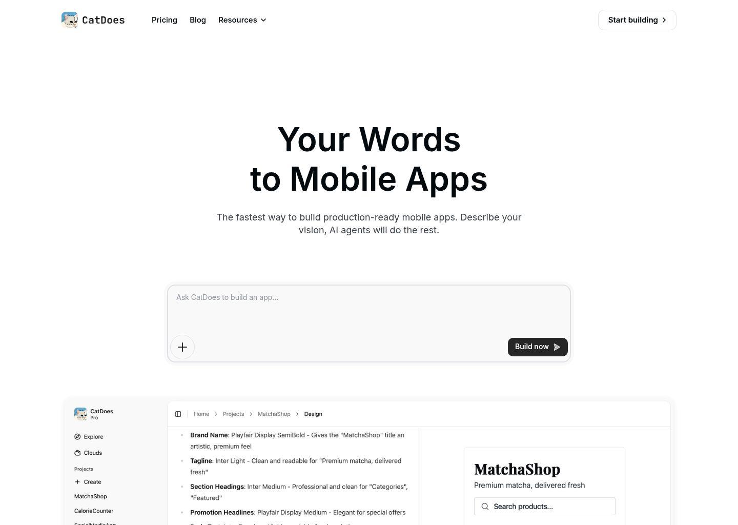 CatDoes：用文字就能生成移动应用的无代码 AI 构建平台
