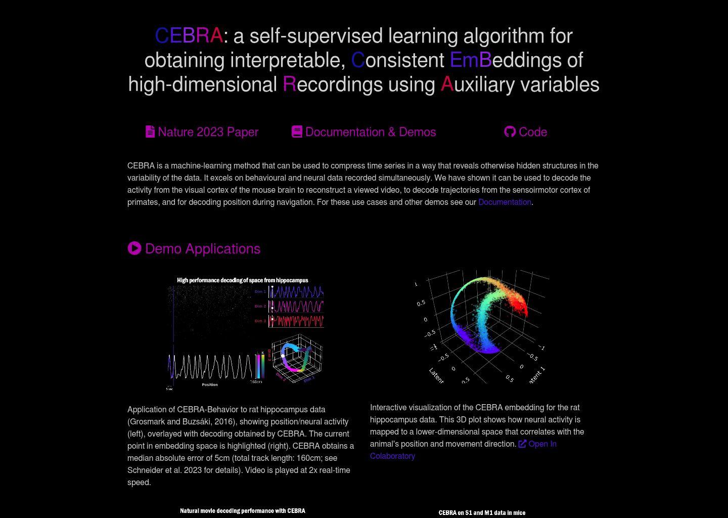 CEBRA 神经与行为数据对齐分析工具