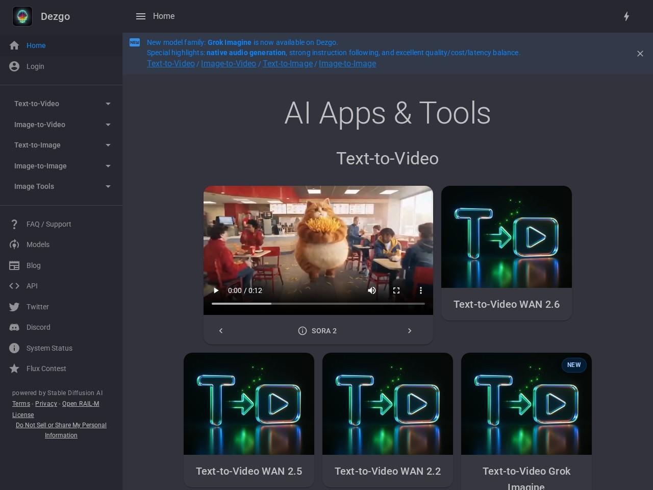 Dezgo 在线 AI 图像与视频生成平台
