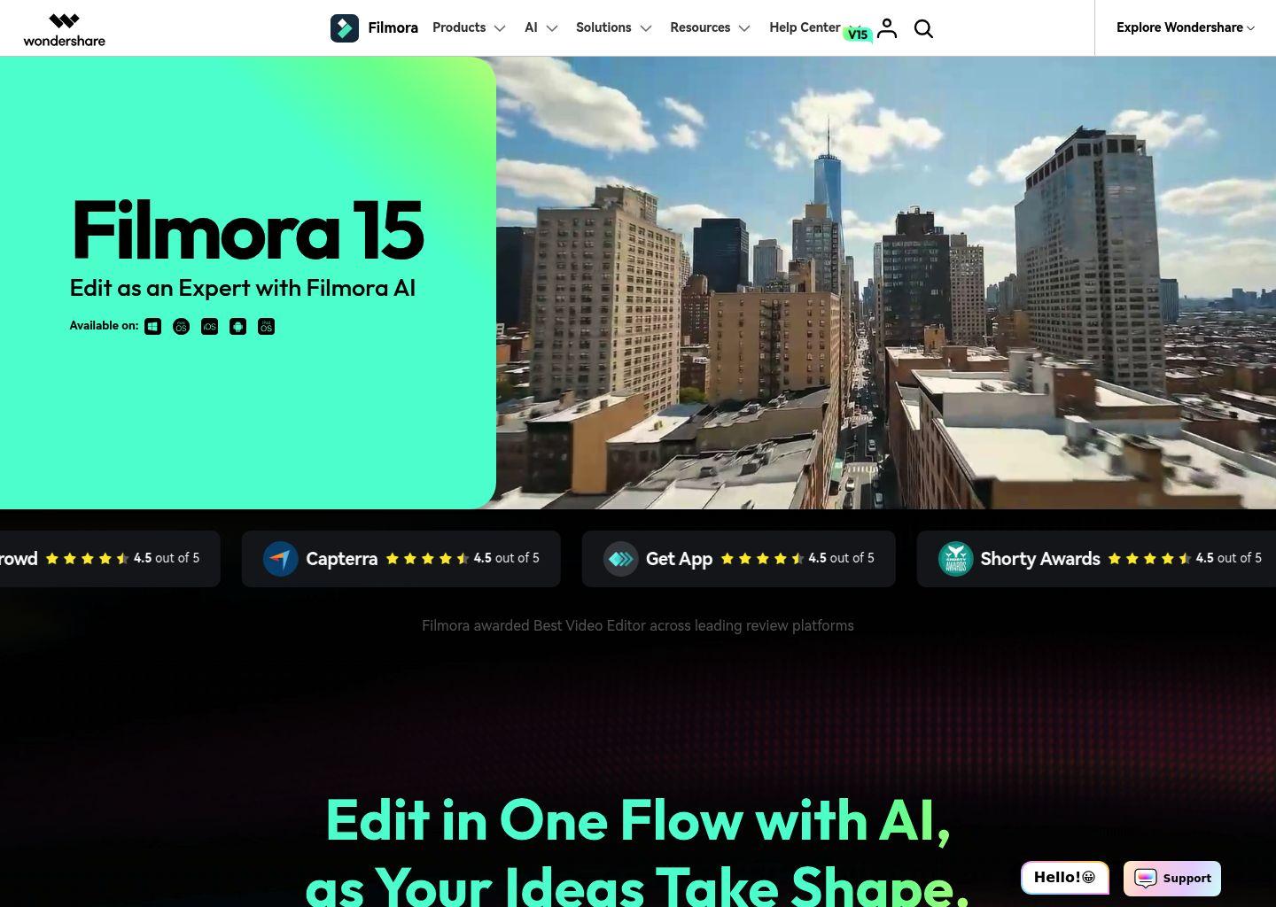 Filmora 视频编辑器：强大易用的 AI 视频剪辑软件