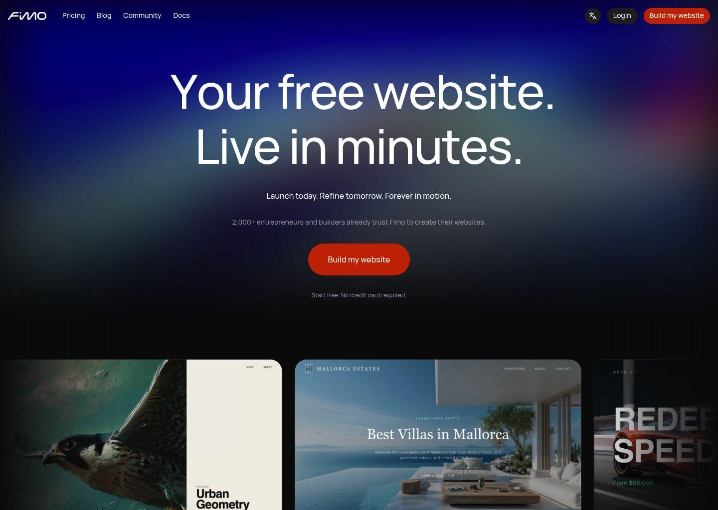 Fimo：AI 驱动的多页面动态网站构建平台