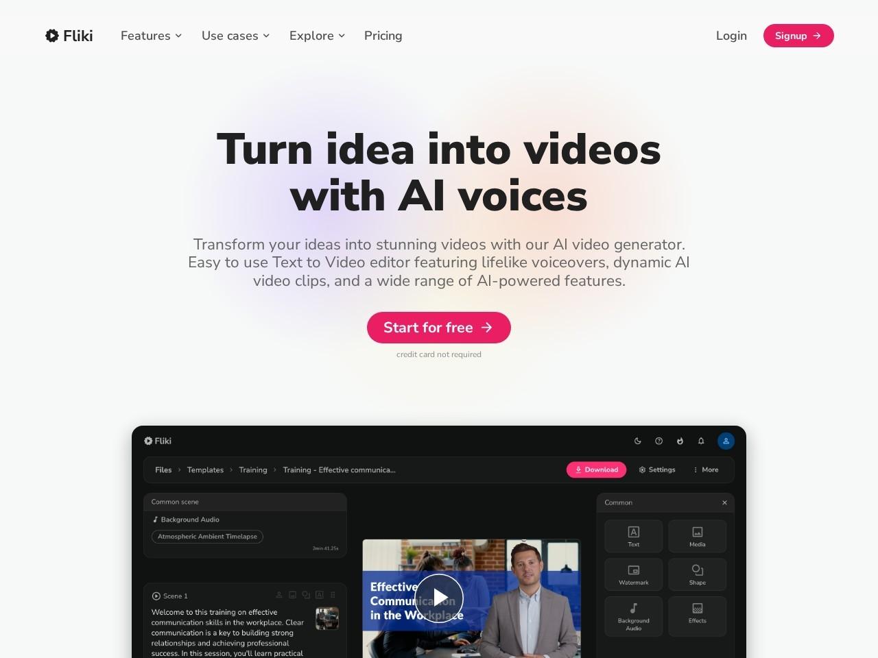 Fliki——用AI几分钟生成专业视频与配音