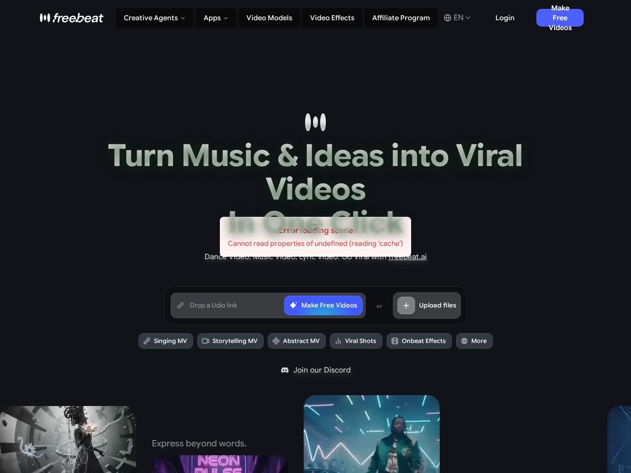 freebeat AI 音乐视频生成器：一键生成舞蹈/歌词/音乐视频