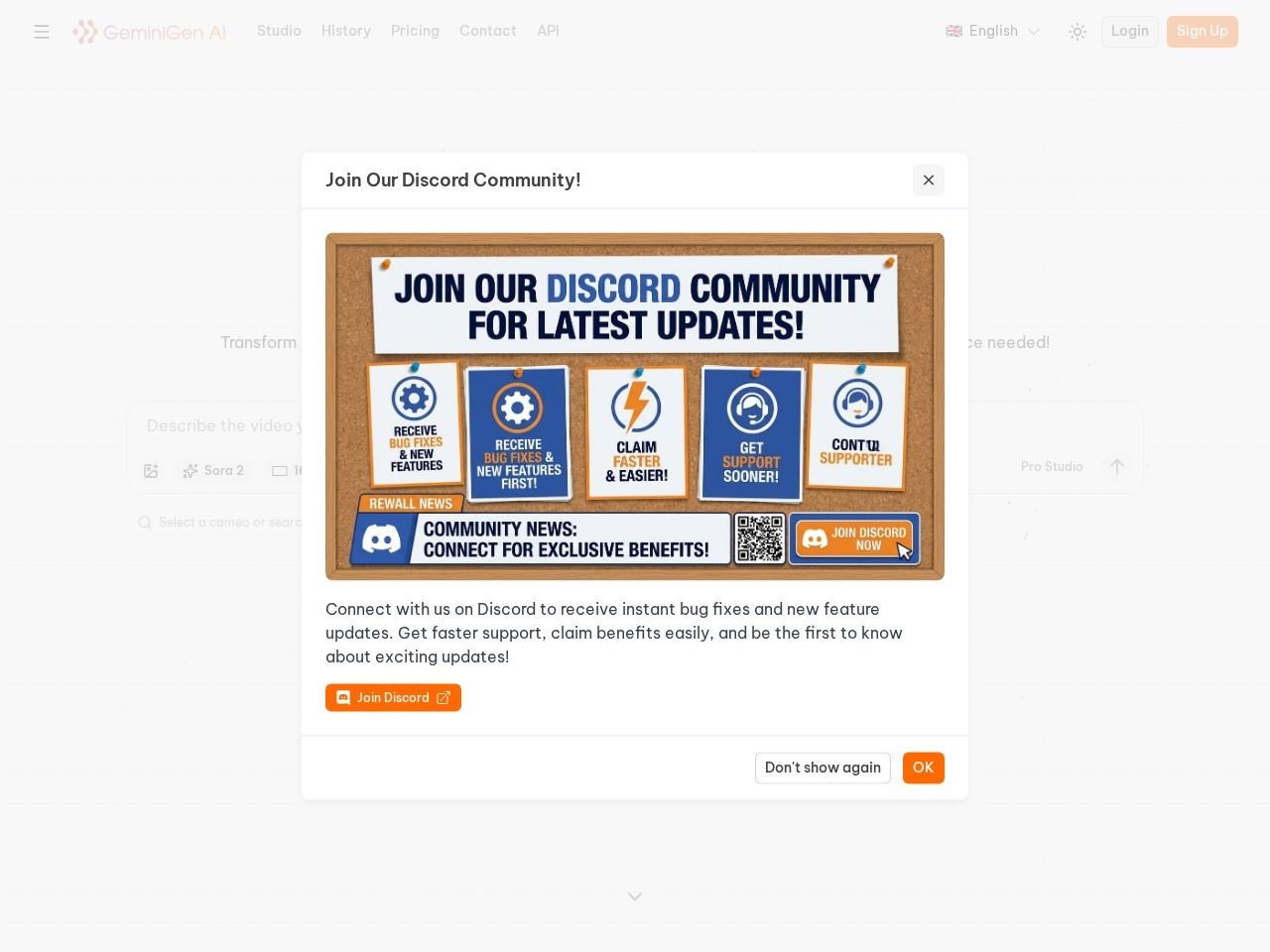 GeminiGenAI：免费无限次使用 Veo 3.1、Sora 2 与 Grok 的AI视频生成平台