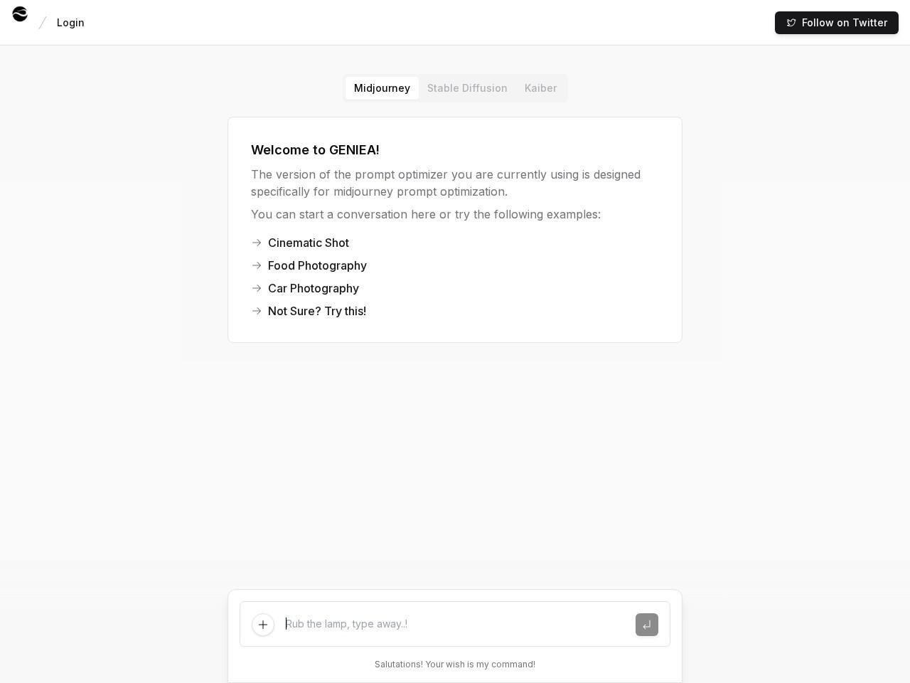 Geniea：面向图像、视频与音乐的 AI 提示词优化器