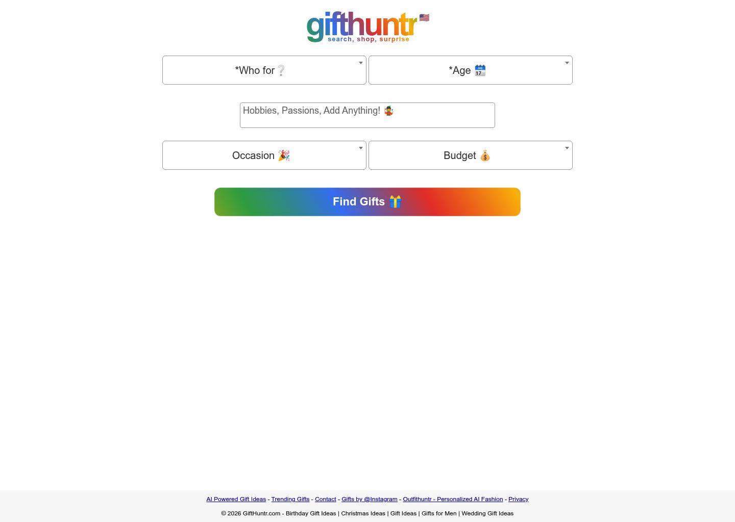 GiftHuntr：AI智能礼物灵感生成与精选礼品平台