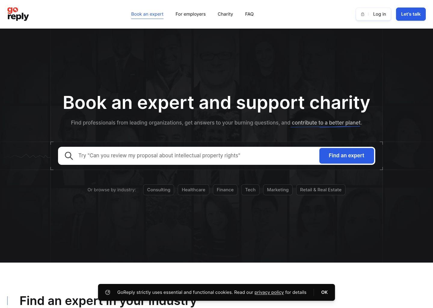 GoReply：预约行业专家并支持公益的平台