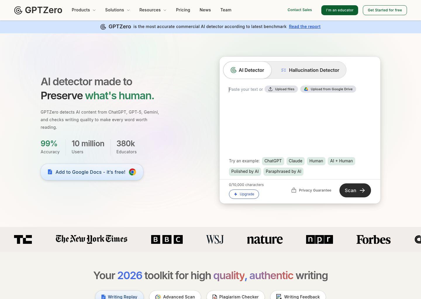 GPTZero AI文本检测工具