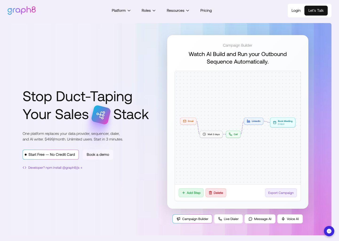graph8 一体化AI销售平台：用$499/月替代整套销售工具