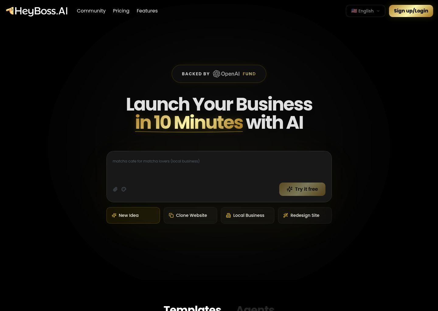 HeyBoss AI 无代码网站与应用构建平台