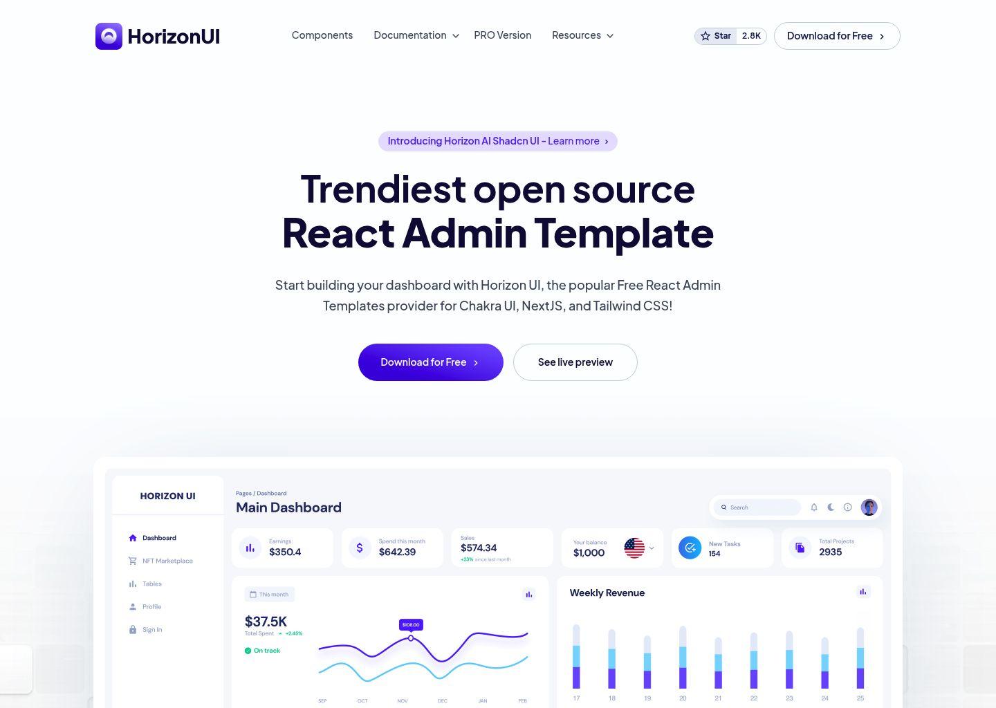 Horizon AI Template：适用于 AI 应用的 React/NextJS 聊天机器人网站模板