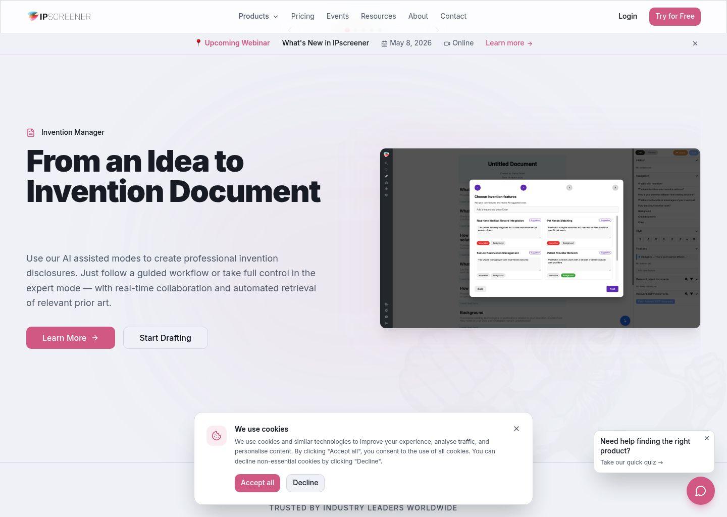 IPscreener：AI驱动的专利情报与IP检索平台