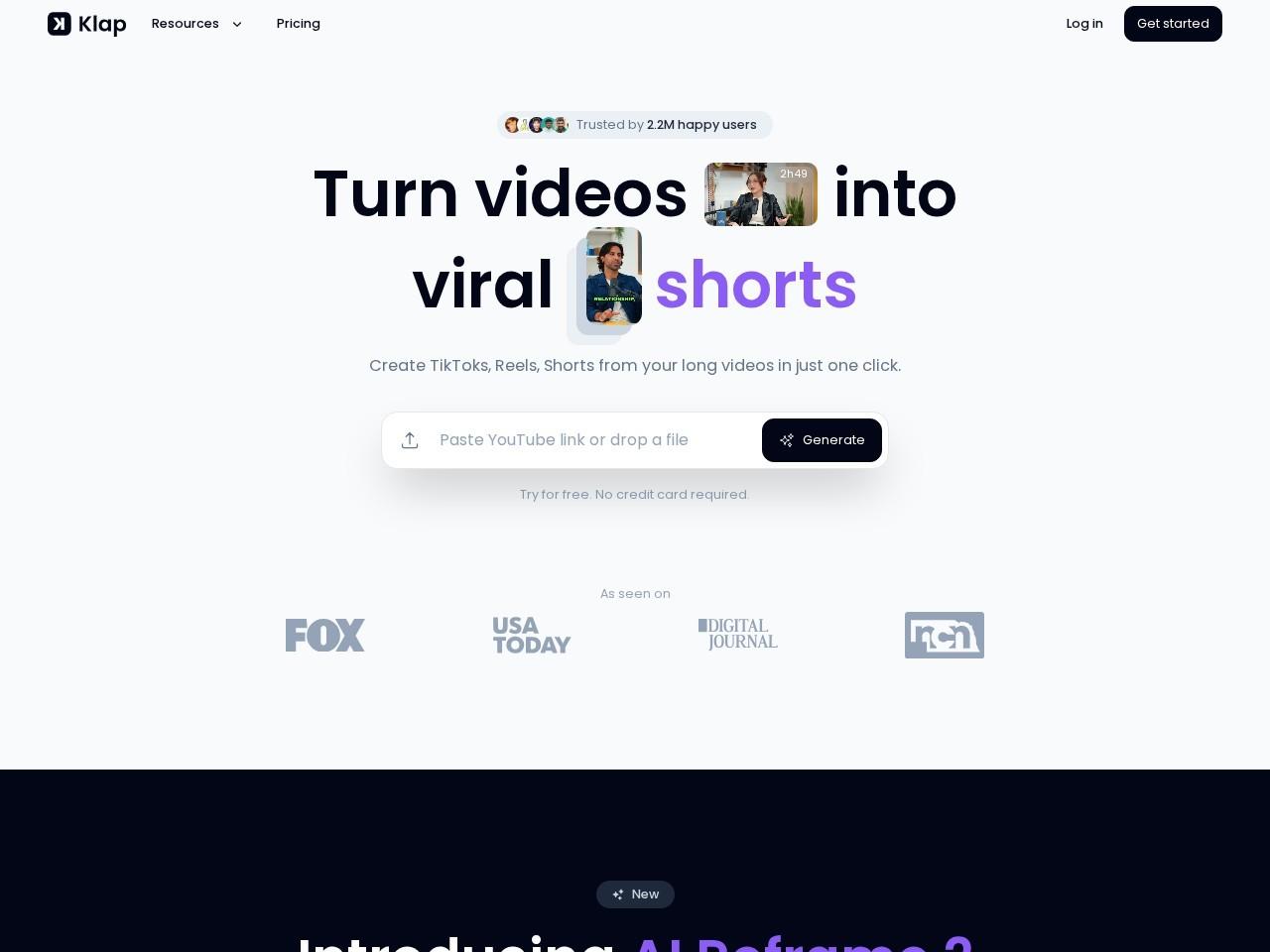 Klap：一键把长视频变成爆款短视频的AI工具