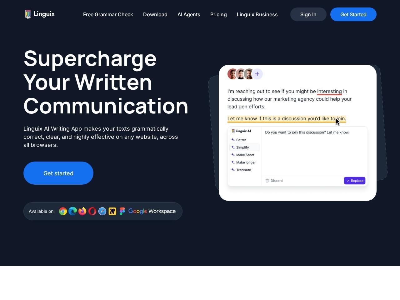 Linguix：AI 语法检查与写作助手（浏览器扩展 + 在线编辑器）