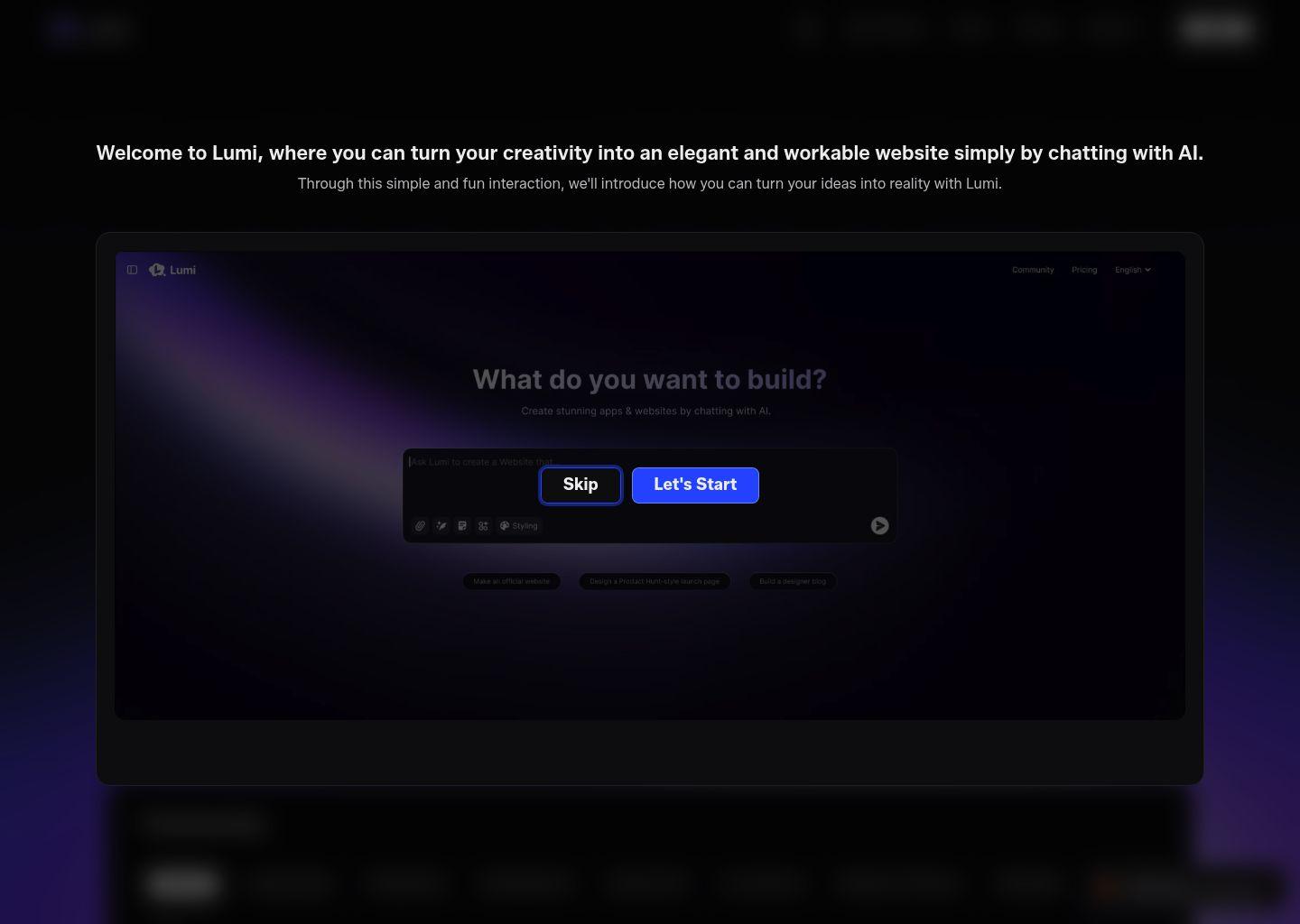 Lumi.new：通过AI聊天即时生成网站