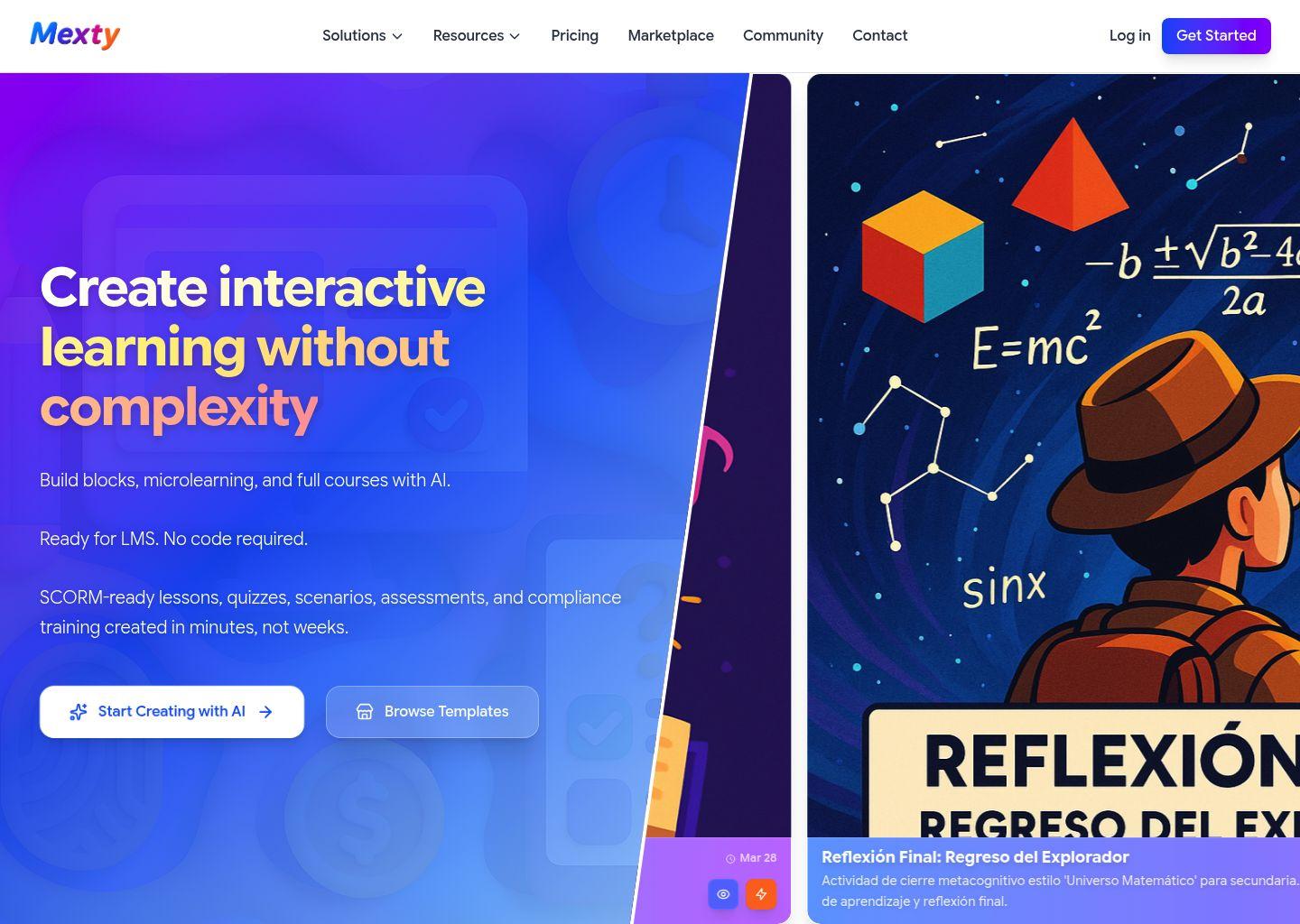 MEXTY.AI：AI 驱动的交互式课程与微学习创作平台