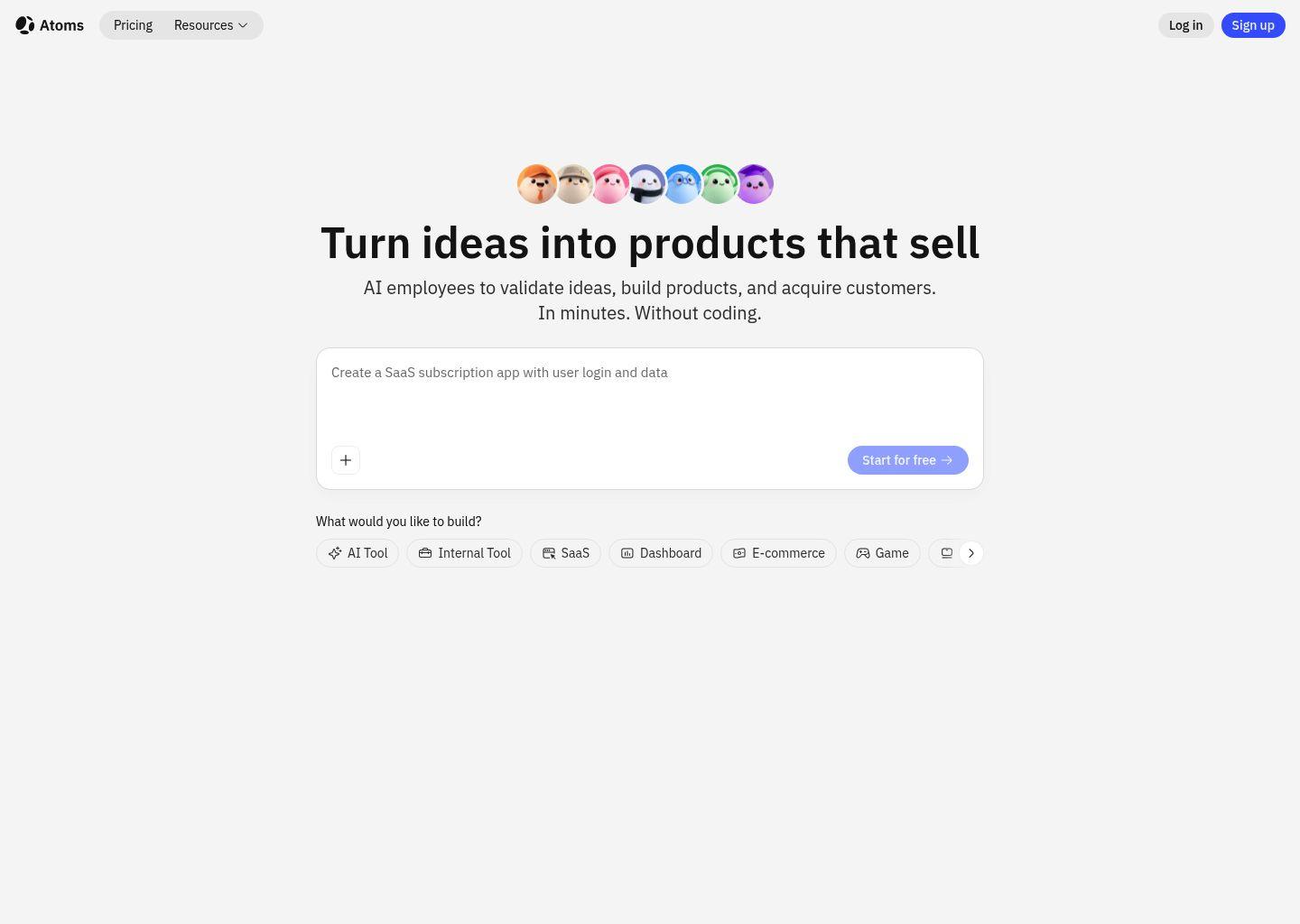 Atoms：用AI搭建网站与应用，无需写代码