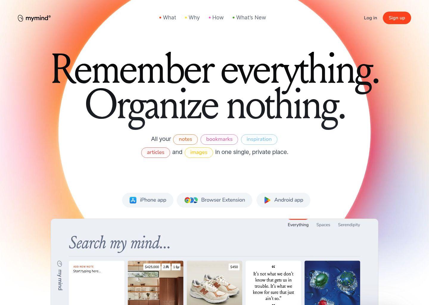 mymind——为大脑打造的私人信息空间