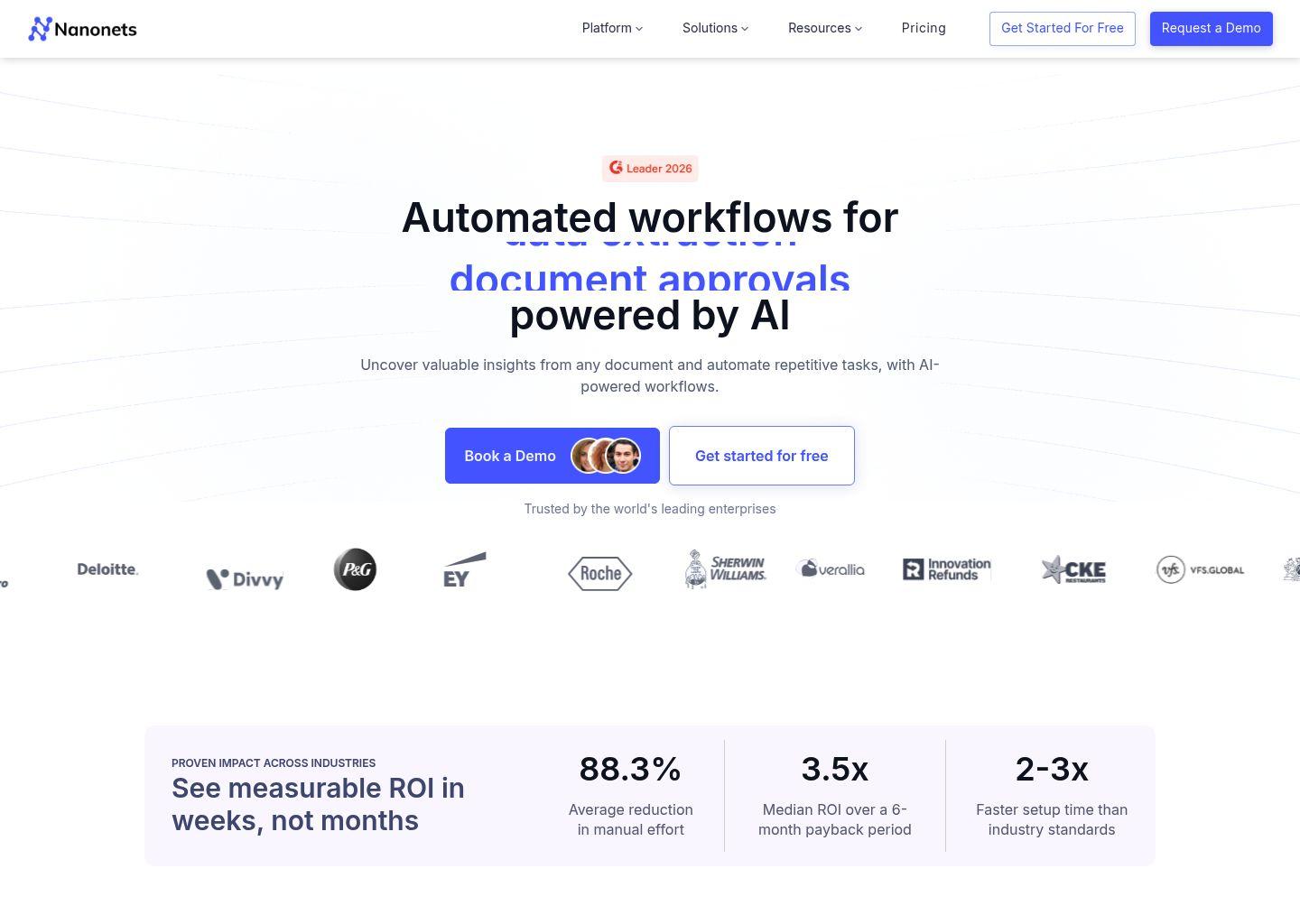 Nanonets：AI驱动的智能文档处理与工作流自动化平台