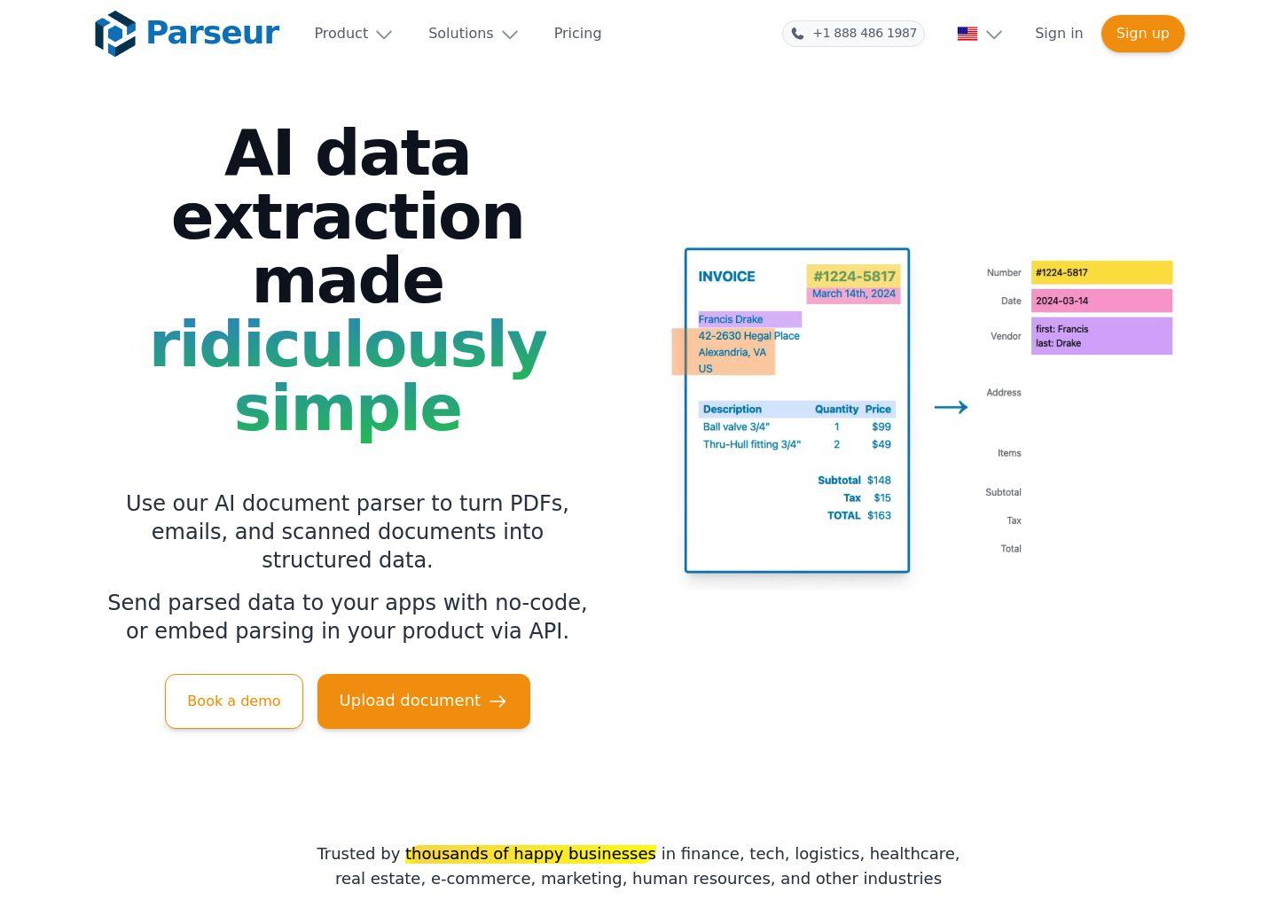 Parseur AI 数据提取软件