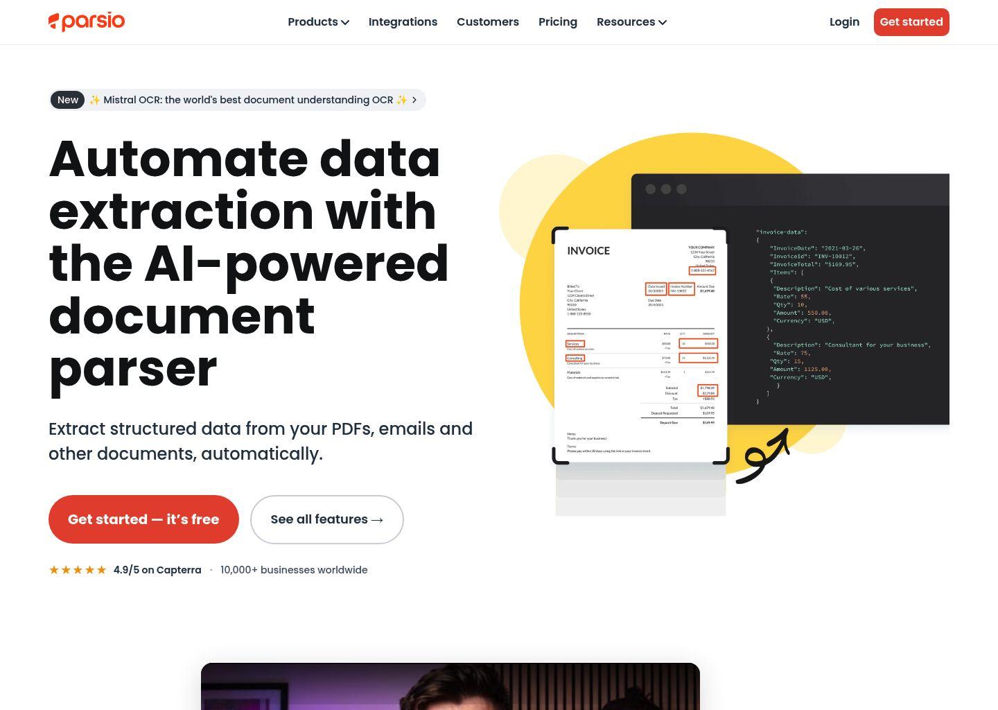 Parsio —— AI 驱动的文档与邮件数据解析平台