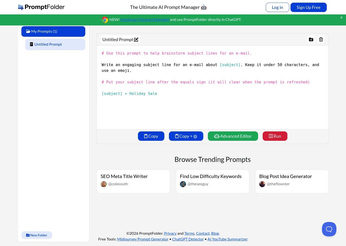 PromptFolder：面向 ChatGPT、Midjourney 等的 AI 提示词管理器