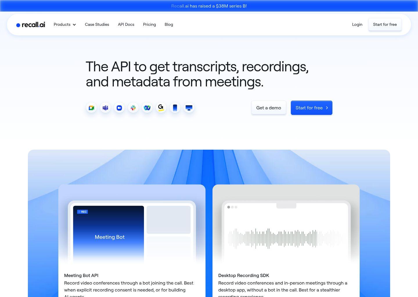 Recall.ai：面向会议录制与转写的统一 API 基础设施
