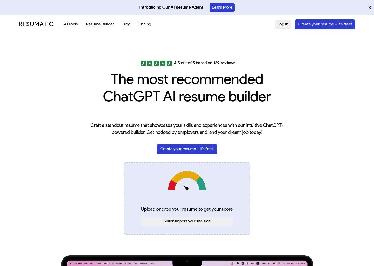 Resumatic：ChatGPT 驱动的 AI 简历生成器