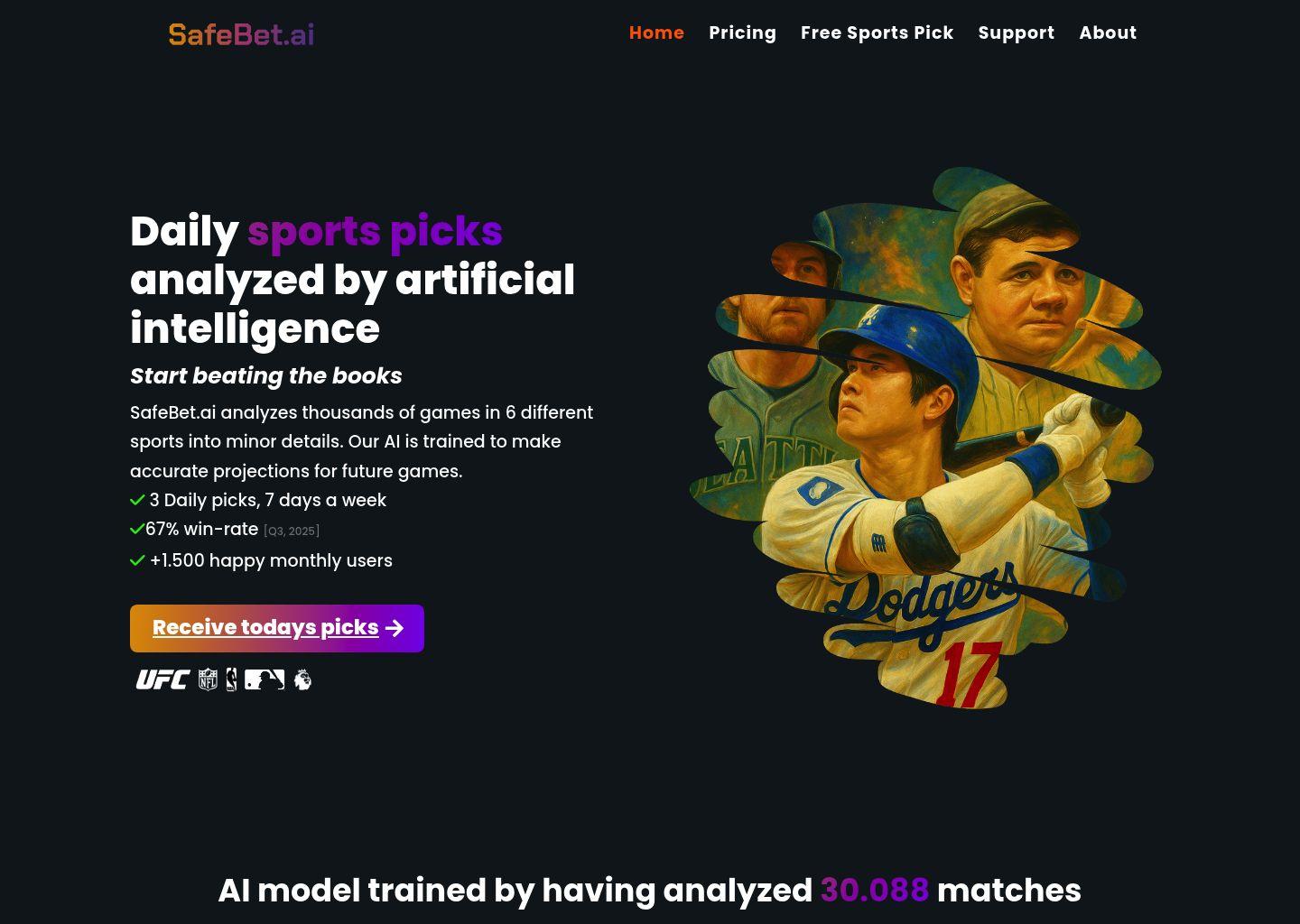 SafeBet.ai 人工智能体育投注推荐服务