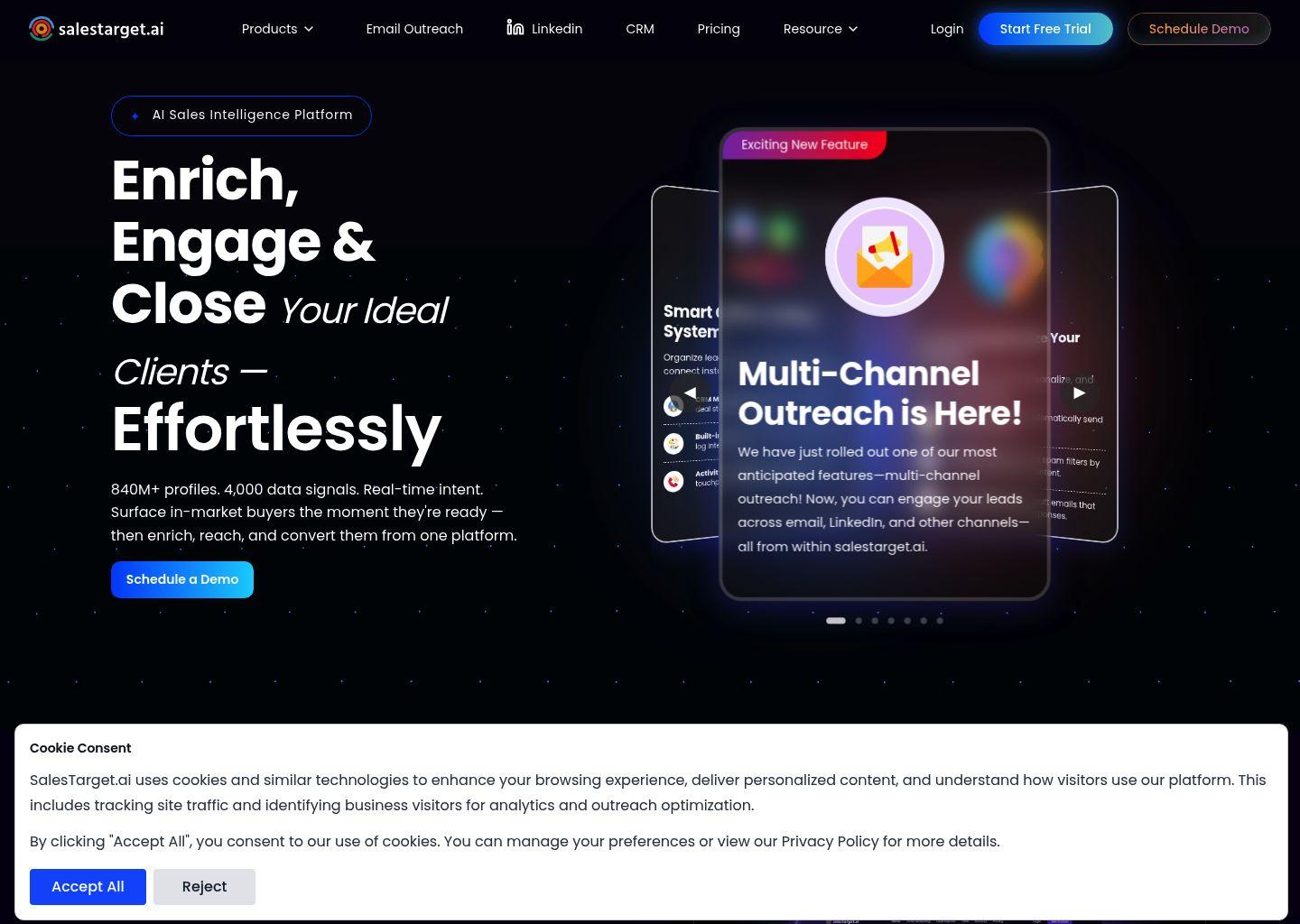 SalesTarget.ai 智能冷邮件外联与一体化AI销售平台