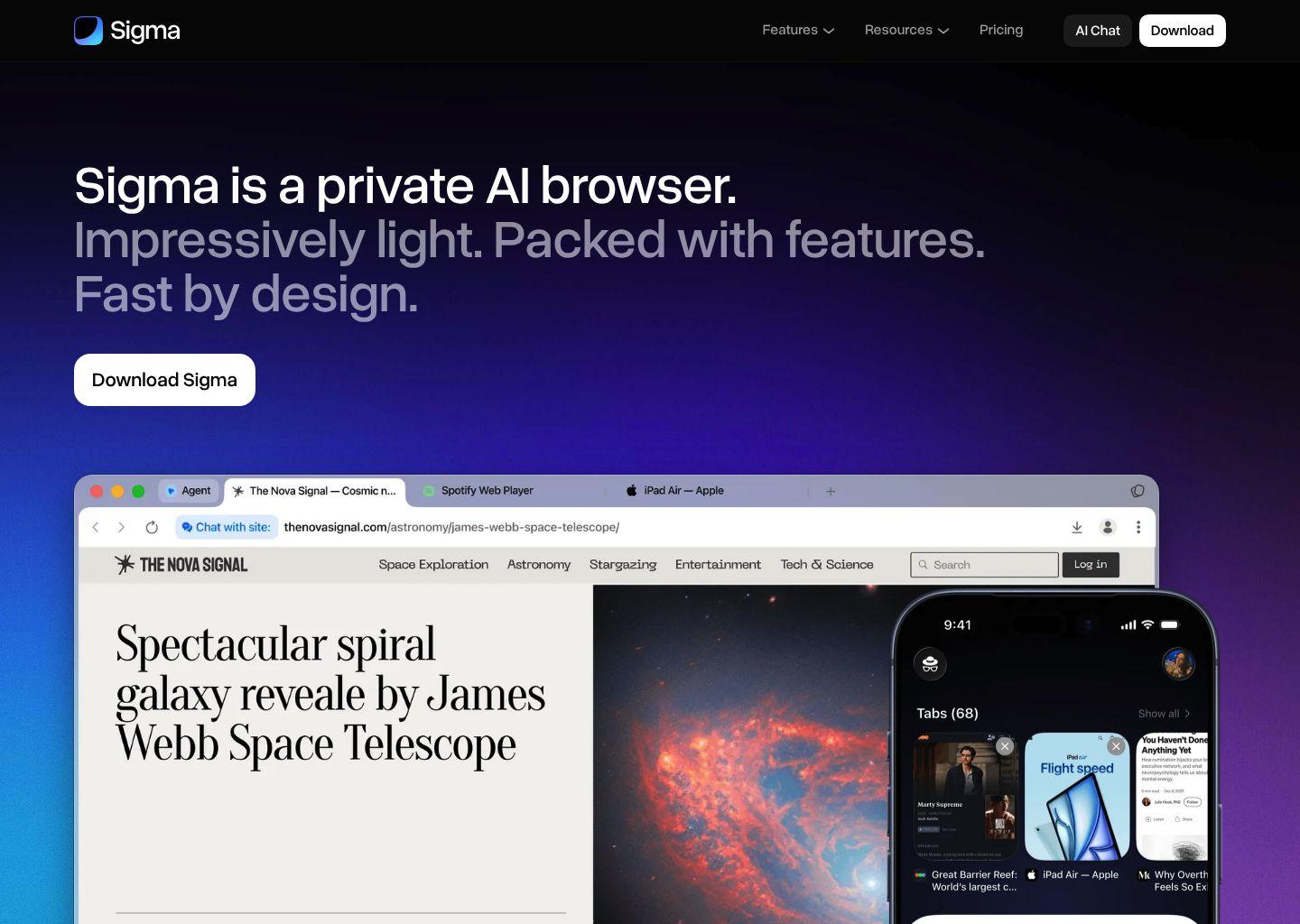 Sigma AI Browser：在浏览器里完成规划、预订与工作流自动化