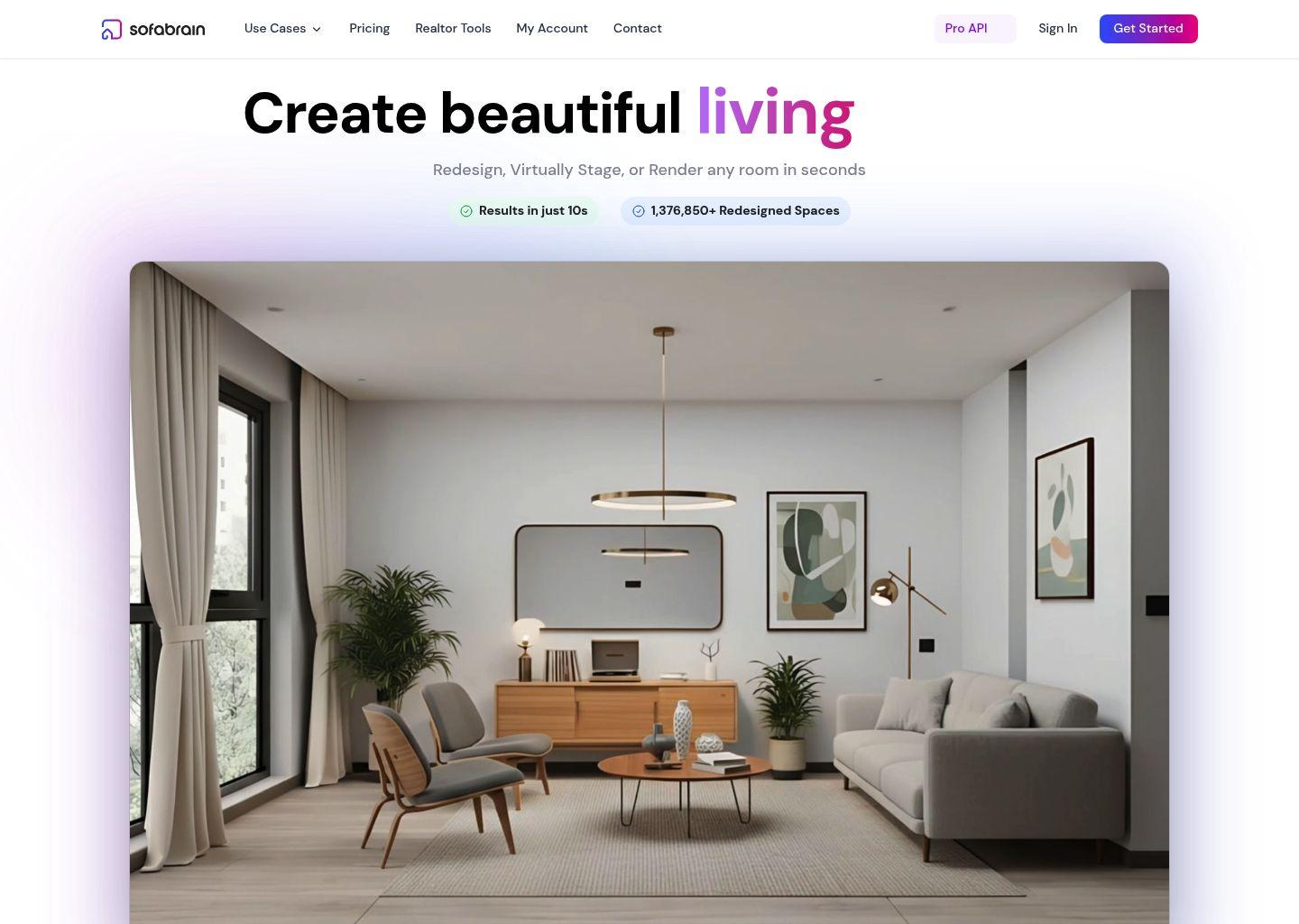 SofaBrain AI 室内设计与虚拟布景工具