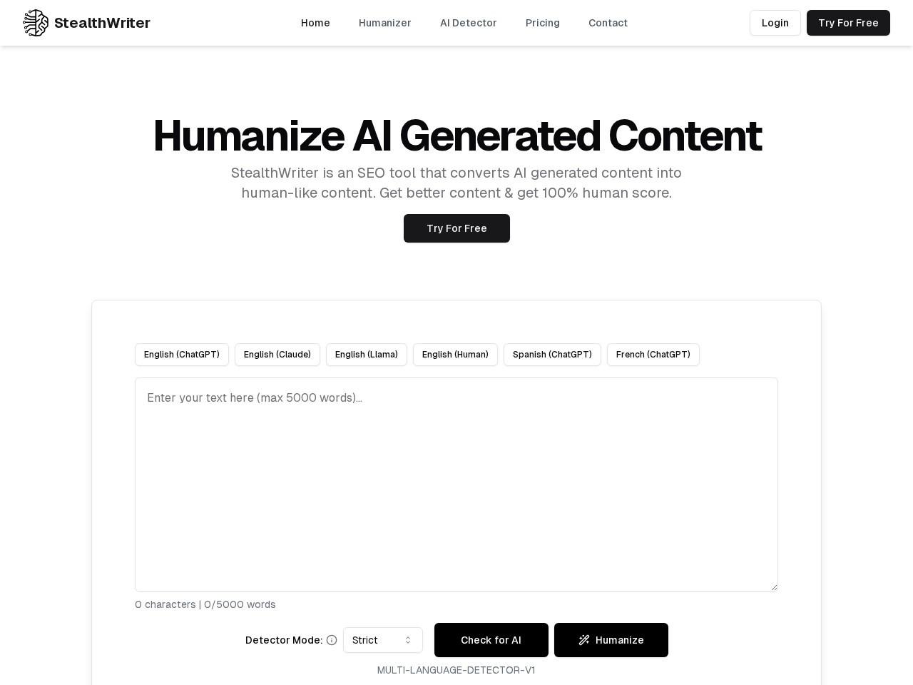 StealthWriter：AI内容人性化改写与检测工具，提升可读性与自然度