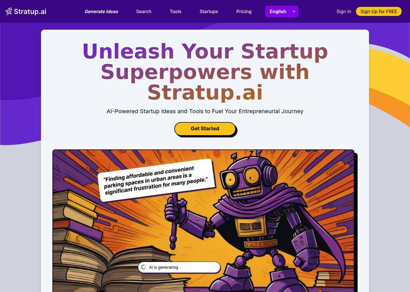 Stratup.ai：AI 驱动的创业点子生成器